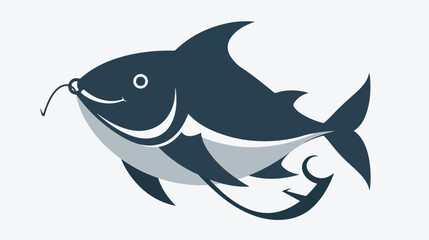 Obraz premium Caught! Fish on Hook Line Icon: Perfect for Web, Mobile, and Infographics. Clean design, simple 