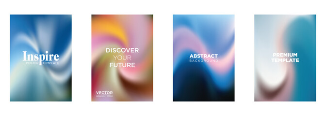 Abstract Gradient Mesh Poster Templates Inspire, Discover Future