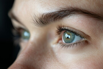 Obraz premium Closeup of tired eyes indoor setting