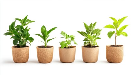 Fototapeta premium Beautiful Indoor Plants in Natural Pots for Home Decoration
