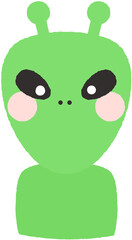 귀엽고 친근한 외계인 캐릭터 일러스트