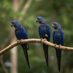 Obraz premium vibrant and lushly colored macaws in natural habitats, displaying exotic beauty, diverse wildlife and tropical rainforest scenes.