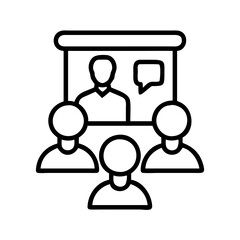 Online webinar meeting conference presentation training workshop seminar vector icon design