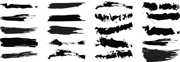 Black Brush Stroke Underline Set &ndash; Marker, Chalk, Crayon Texture, Highlight Vector Elements