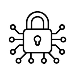 Cybersecurity lock technology protection data security padlock safety privacy system network access