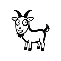 a black outline cartoonish a goat vector illustration.eps