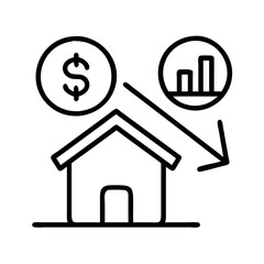 Real estate market decline home value depreciation financial loss investment risk analysis chart