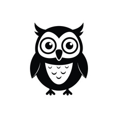 a black outline cartoonish a owl vector illustration.eps