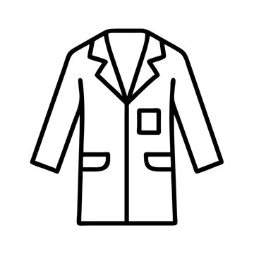 White coat outline drawing for medical professional apparel and lab coat vector illustration design