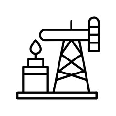 Oil industry energy production rig, petroleum extraction and drilling platform vector illustration