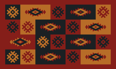 Beautiful geometric background. Figures of different shapes. Tribal form. Flowers. Geometric design. Creative textures. Colorful art. Modern graphic poster. Retro color. Vector illustration