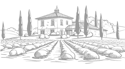 Italian villa in a landscape