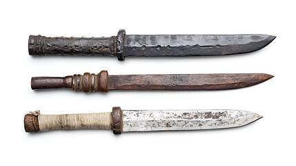 Ancient Daggers with Isolated, and White Background.