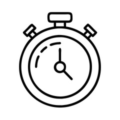 Outline stopwatch timer time clock countdown deadline urgency speed measurement icon vector graphic