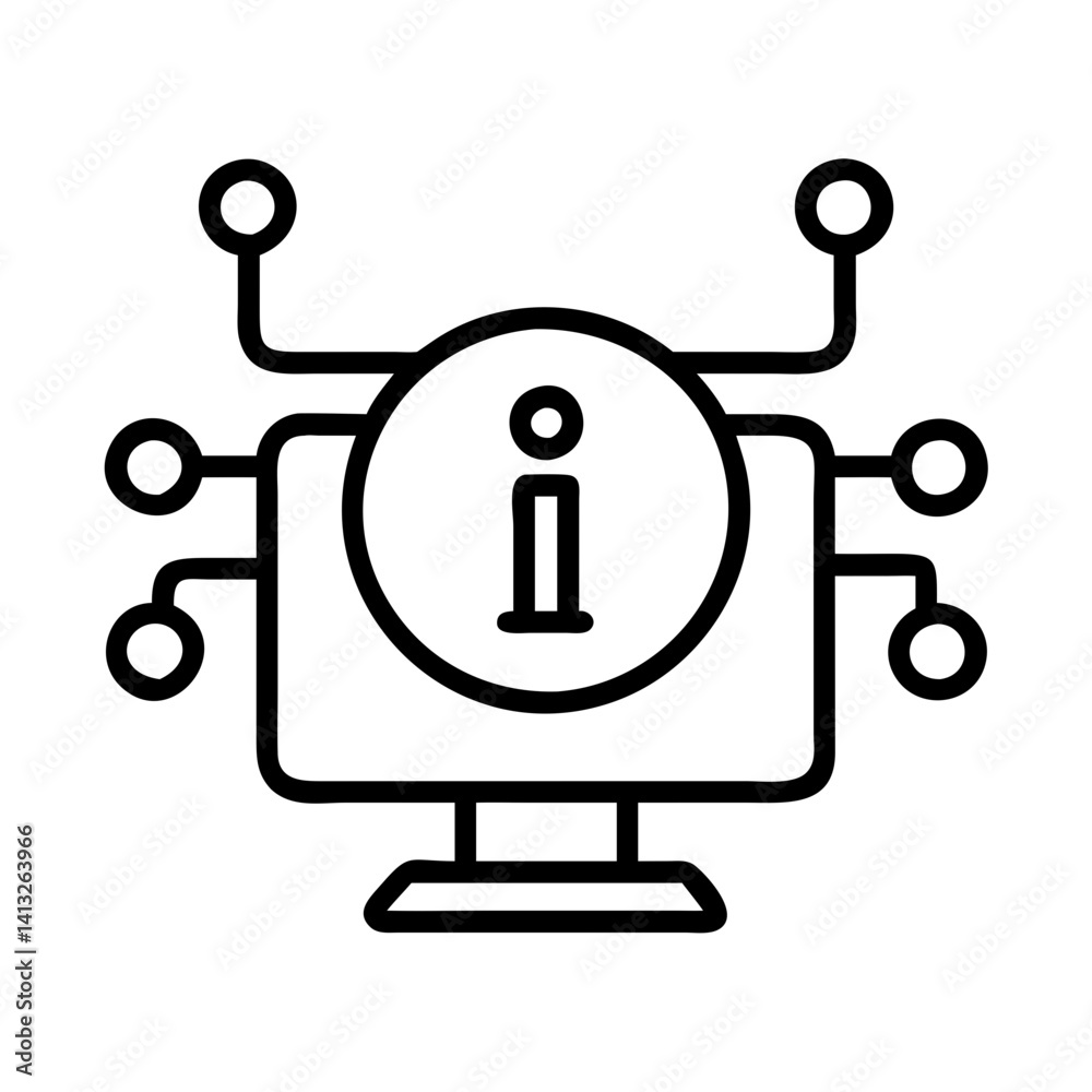 Fototapete Information technology computer network system data processing and information icon design element vector