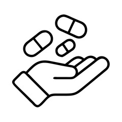Hand holding pills vector illustration for medical treatment and healthcare concept design icon graphic