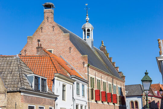 Historic town hall in the old village of Oudewater, Netherlands