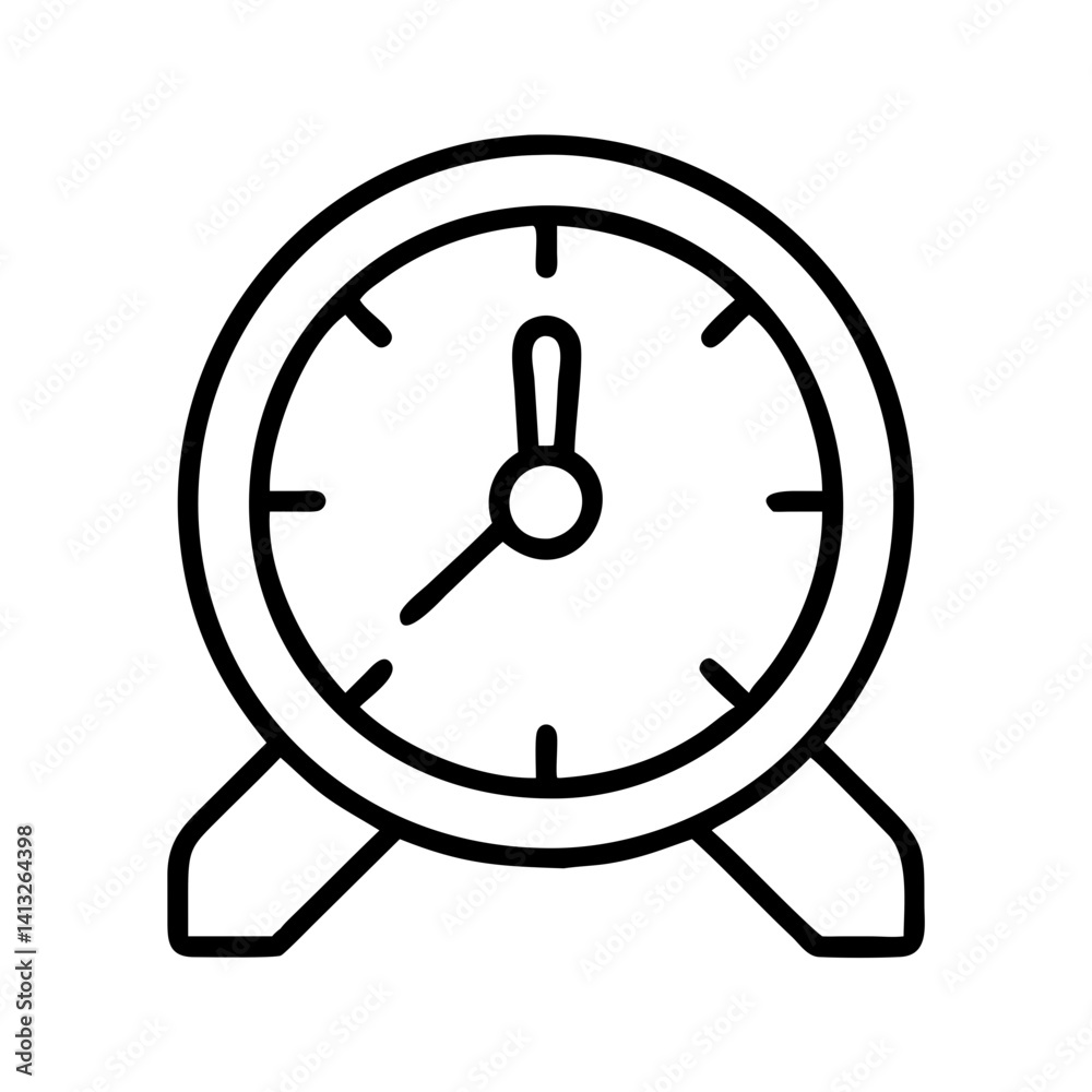 Poster outline clock alarm time icon vector illustration design element for graphic design and web design u