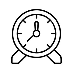 Outline clock alarm time icon vector illustration design element for graphic design and web design use