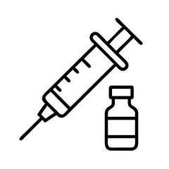Injection syringe and vial vector illustration for medical and healthcare concepts and designs