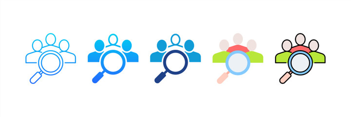 Recruitment icon sheet multiple style collection