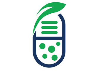 Green leaf, capsule, dots, lines