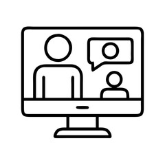 Online meeting video conference call webinar vector icon for remote work and communication design vector