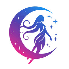 Woman in the Moon with Stars