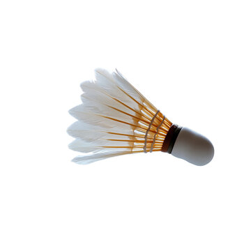 A batminton shuttle with white background