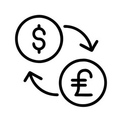 Dollar to pound currency exchange rate financial conversion money transfer business concept vector