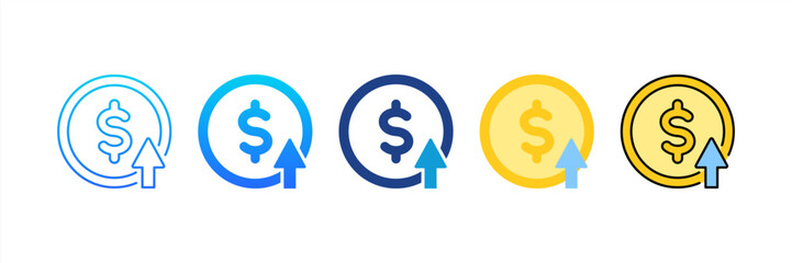 Cash Up icon sheet multiple style collection