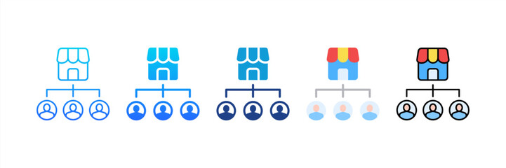 Business Network icon sheet multiple style collection