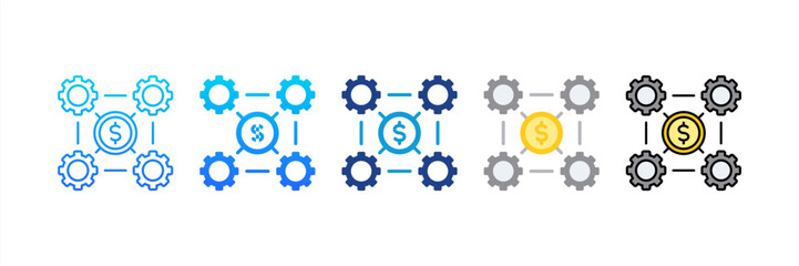 Business Integration icon sheet multiple style collection