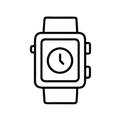 Outline smartwatch vector icon design time clock wrist watch digital technology wearable gadget mobile device