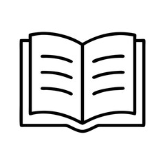 Open book vector icon illustration for education, reading, and learning resources design asset