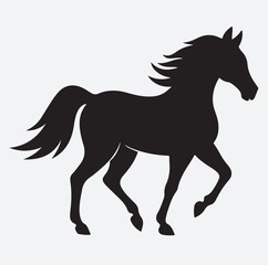 bold black horse silhouette vector art illustration, horse vector illustration