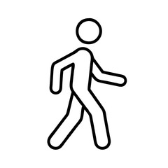 Illustration of walking man stick figure pedestrian outline simple design vector art image graphic drawing