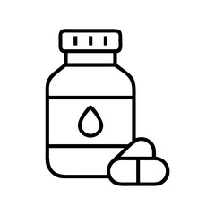 Medicine bottle with capsules vector illustration for health and medical concept design icon