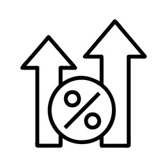 Percentage growth arrows up icon vector illustration concept for business finance success rate