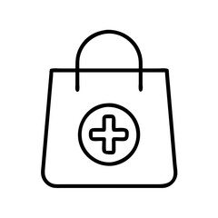 Pharmacy shopping bag icon vector illustration for medical store and healthcare concept design element