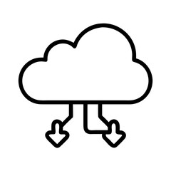 Cloud computing data download storage network information technology server database system vector icon