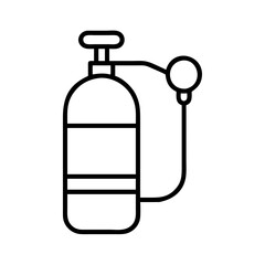 Oxygen tank scuba diving gear vector icon illustration for diving equipment and safety air supply