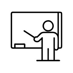 Teacher teaching at blackboard vector illustration for education and classroom concepts design