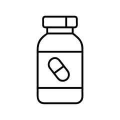 Medicine bottle vector illustration, prescription bottle icon, medical pill bottle drawing vector