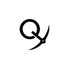 letter q initial miner tools monogram logo