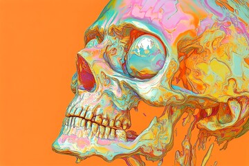 Obraz premium Feeling destroyed. Suffering alone. Severe suffering. Metaphorical sinus pain emotions of a sickness and suffering. Pain of disorder - sinus pain: abstract image of individual status.