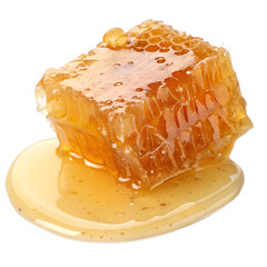 Honey Comb Isolated on White Background for Culinary Uses  