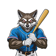 baseball mascot vector illustration jackal baseball design