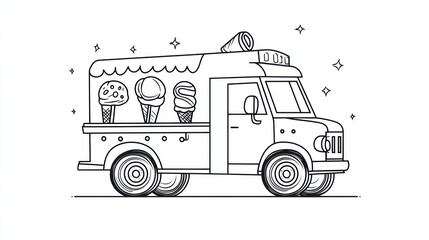 Simple ice cream truck graphic design