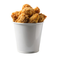 fried chicken in a bowl on A transparent background